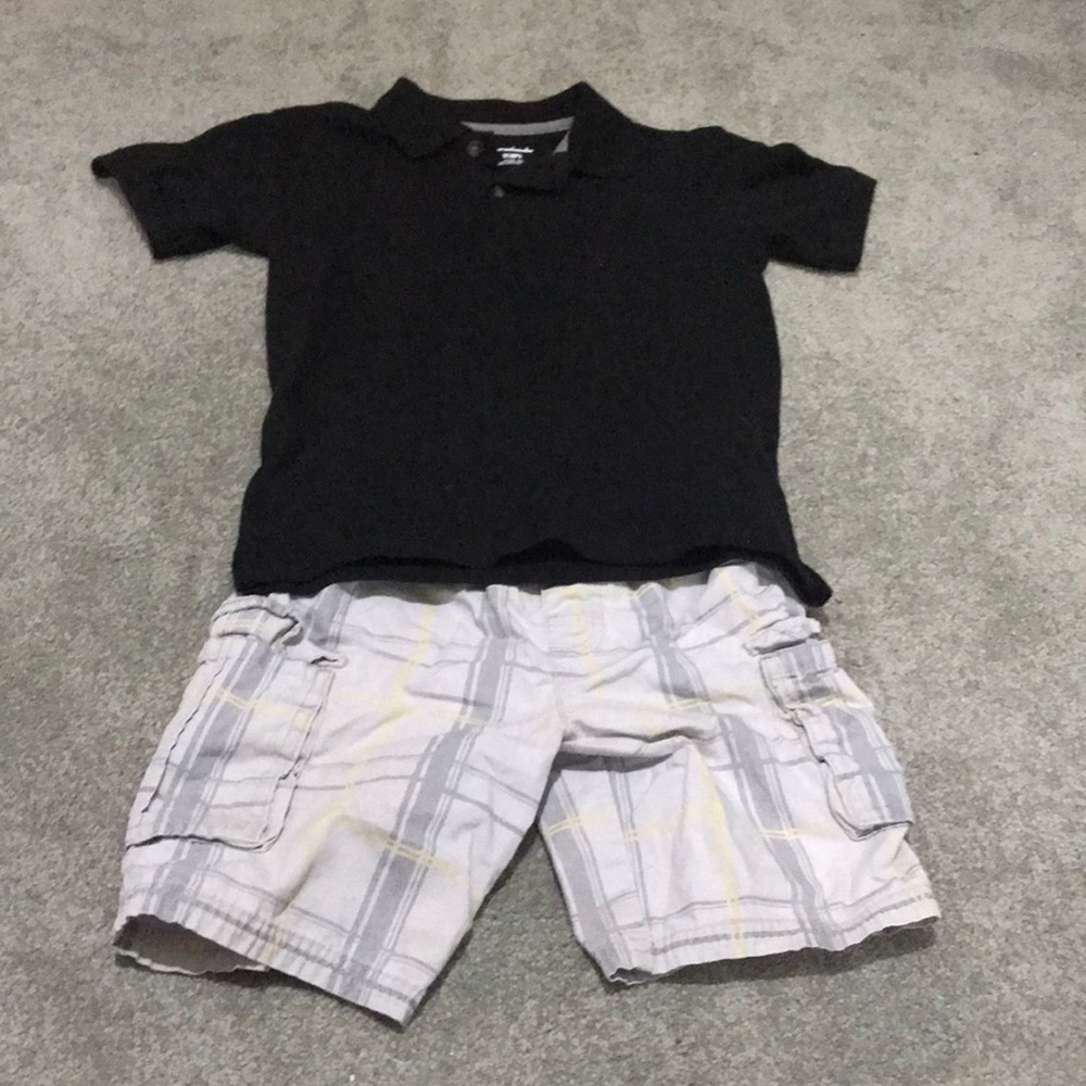 Matching polo shirt and cargo shorts set
